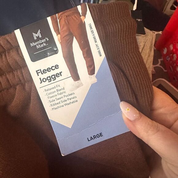 Members mark ladies fleece jogger brown elastic waist size L - Picture 3 of 7